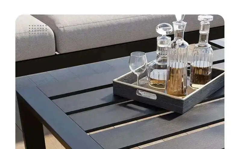 Aluminum Alloy Garden Sofas Waterproof Sunscreen Outdoor Furniture Home Courtyard Balcony Garden Sofa Coffee Table Combination L