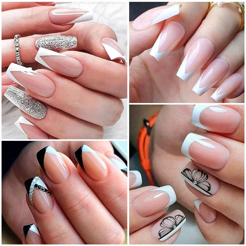 White French Manicure Nail Sticker Stencil LUXLIFE BRANDS