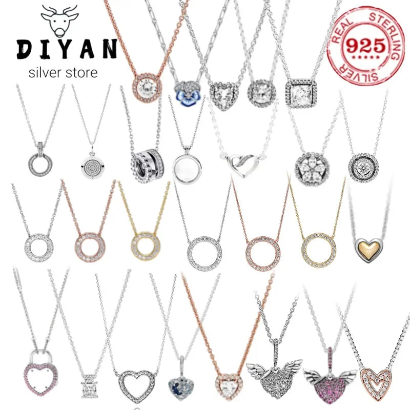 Friendship 925 Sterling Silver Zircon Necklace LUXLIFE BRANDS