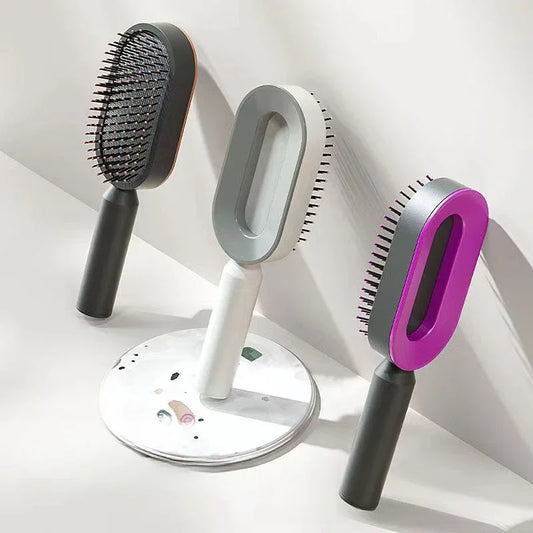 Self Cleaning Hairbrush Women Hair Brush One-key Cleaning Hair Loss Airbag Scalp Massage Comb Anti-Static Hairbrush