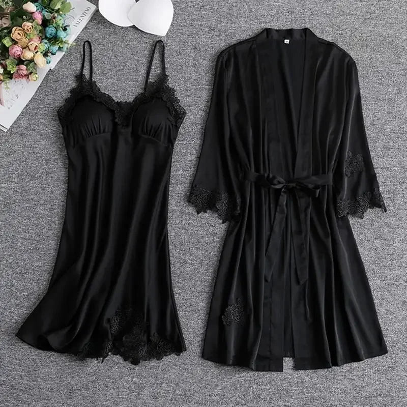 Destiny Lace Robe Sleep Set