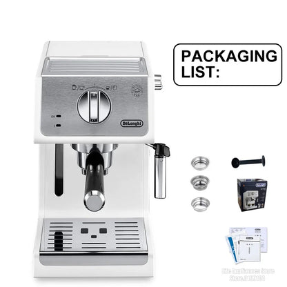 Delonghi Italian Espresso Machine Milk Frother Kitchen Appliance 220V Electric Foam Cappuccino Latte Mocha 15Bar Coffee Maker