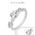 LUX FINE JEWELRY | Moissanite Round Cut 0.8ct D Color VVS1 925 SS Engagement Ring Luxlife Brands