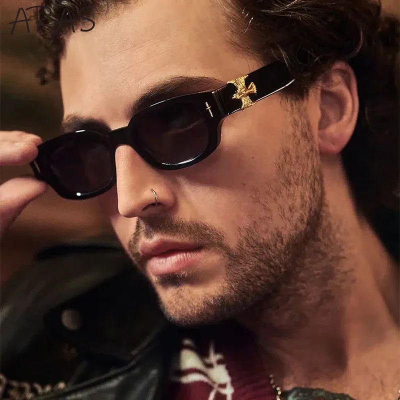 Fashion Soaring Eagle Rectangle Sunglasses Men Women 2024 Luxury Brand Vintage Punk Sun Glasses Male Small Square Shades Eyewear Luxlife Brands