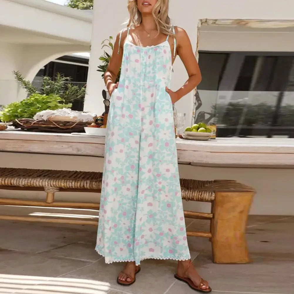 Delilah Wide Leg Jumpsuit With Pockets LUXLIFE BRANDS