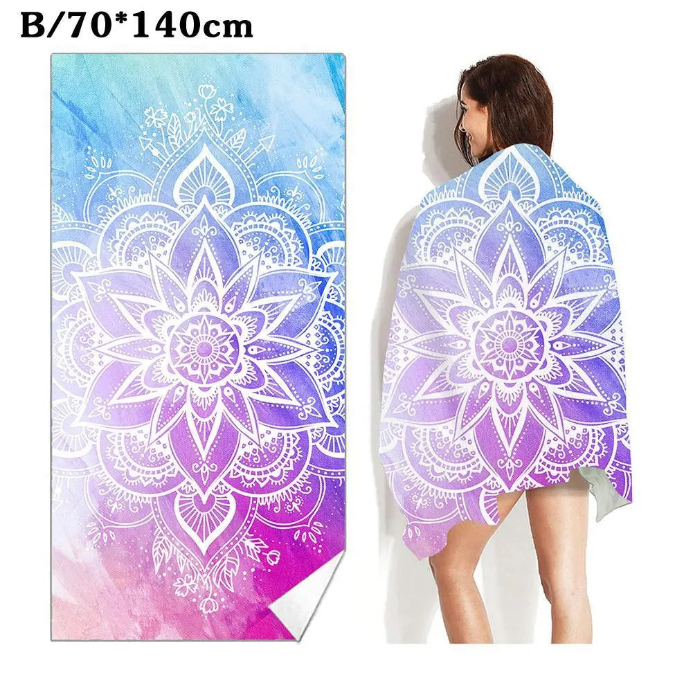 Bohemian Beach Towel Print Square Quick-Dry Bath Towel Camping 70x140cm Outdoor Carpet Swimming Picnic Accessories Towels M A7R5
