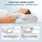 1pc Memory Foam Cervical Pillow, 2 in 1 Ergonomic Contour Orthopedic Pillow for Neck Pain, Contoured Support Pillows,Neck Pillow Luxlife Brands
