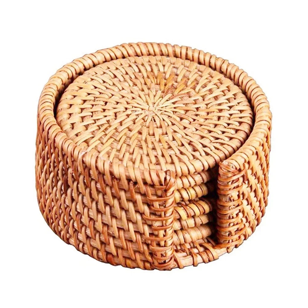 Natural Wicker Coasters 6pcs