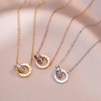 Luxury Elegant Crystal Circle Choker Fashion Roman Digital Stainless Steel Gold Silver Color Pendant Necklaces for Women Jewelry Luxlife Brands