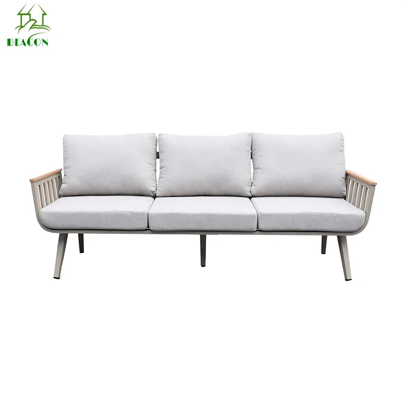 Waterproof Lounge Sofa Beige Terrace Luxury Modern Aluminum Garden Terrace Outdoor Furniture Combination Sofa Set Patio Luxlife Brands