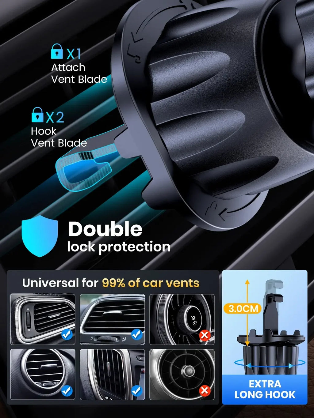 Magnetic Car Phone Holder - 360 Rotation