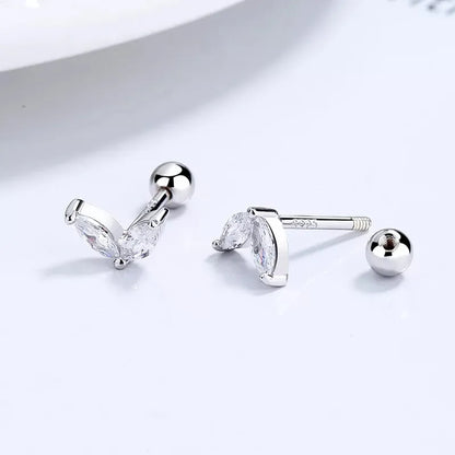 2PC Stainless Steel Little Huggies Hoop Earrings For Women Tiny Crystal Zirconia Pendant Cartilage Earrings Piercing Jewelry LUXLIFE BRANDS