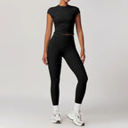 Hearuisavy 2-Piece Yoga Sets Sports Suit Women Fitness Tracksuit Running Workout Shirt Yoga Clothing Quick-Drying Gym Set Women Luxlife Brands