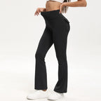 Women's Flare Leggings with Pockets High Waisted Butt Lifting No Front Seam Tummy Control Bootcut Yoga Pants for Women Luxlife Brands