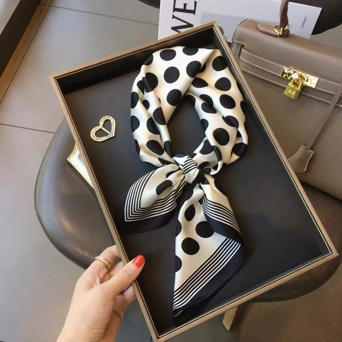 Fashion Luxury Brand 70cm Silk Square Scarf Women Satin Neck Tie Female Hair Bandana Headkerchief Shawl Wrap Hijab Echarpe Luxlife Brands