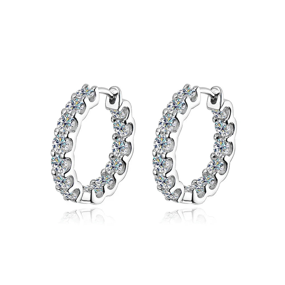 100% 925 Sterling Silver 2.6ct Moissanite Earrings