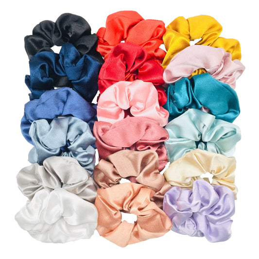 Women's Silky Satin Hair Scrunchies Set LUXLIFE BRANDS