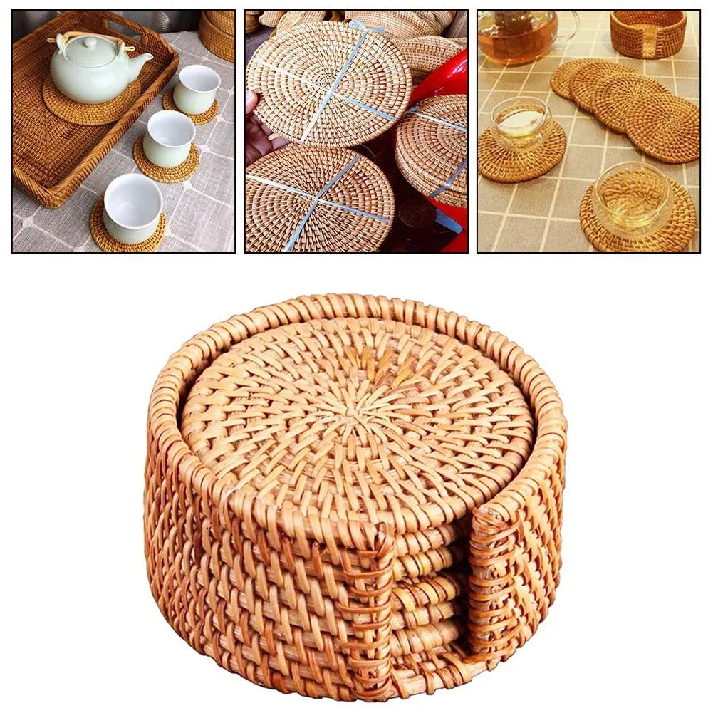 Natural Wicker Coasters 6pcs