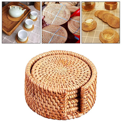 Natural Wicker Coasters 6pcs