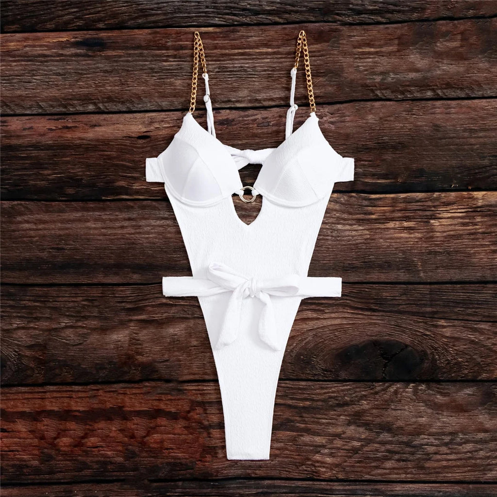 S - XL Extreme Mini Micro Thong Underwired High Leg Cut One Piece Swimsuit Women Swimwear Female Bather Bathing Suit Swim K5184