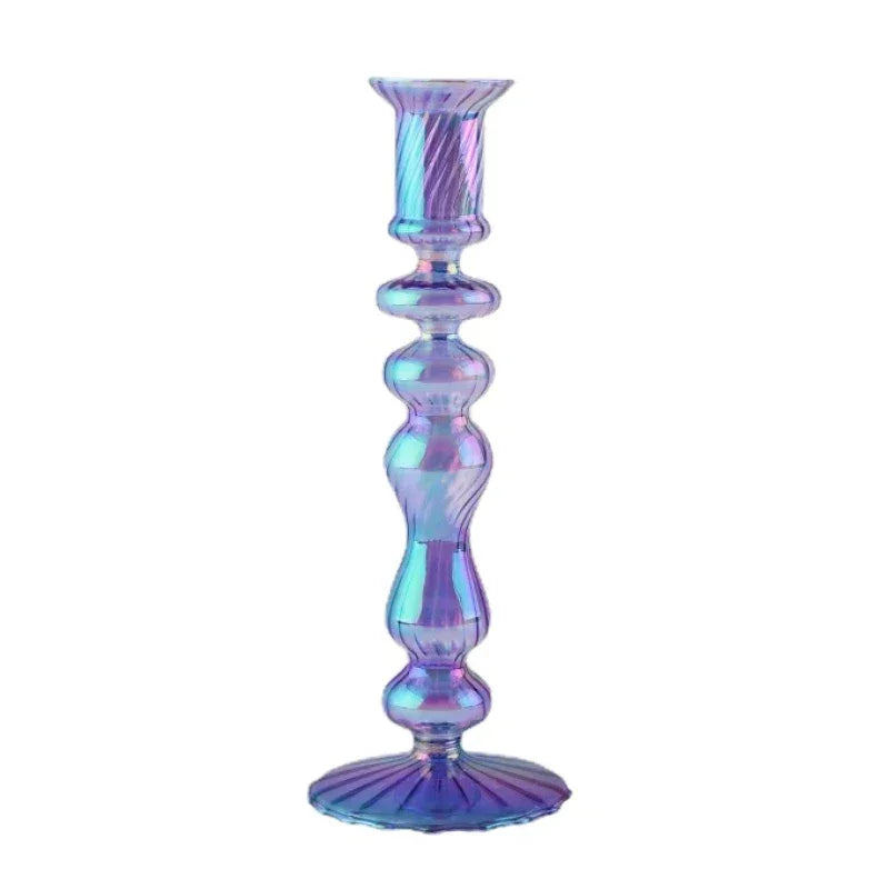 Floriddle Retro Candlesticks Taper Candle Holders Tall Candlesticks Decoration Party Glass Vase Home Decor Wedding Decoration