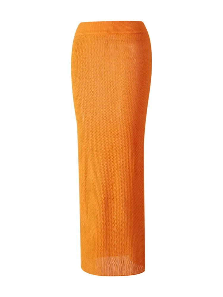 hirigin Fashion Knitted Summer Holiday Beach 2 Piece Sets Outfits for Women Elegant Top and Skirt Sexy Matching Sets Co-Ord Sets