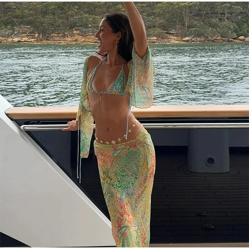 Mykonos Bikini & Skirt Set