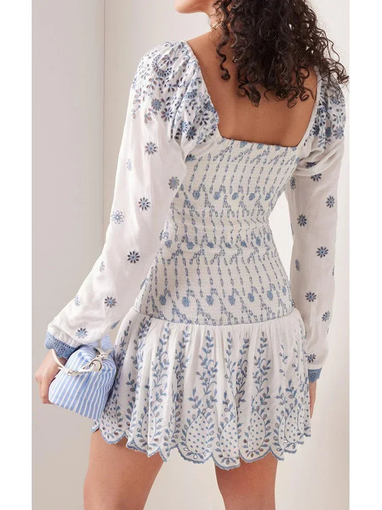 Samantha Long Sleeve Floral Luxe Mini Dress