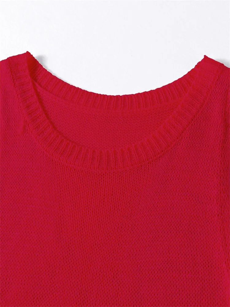 Women Sexy Knit See-through Shiny Top Half Long Skirt Set 2025 Summer Beachwear Swimsuit Cover Up 2 Piece Party Club Outfit K68 Luxlife Brands