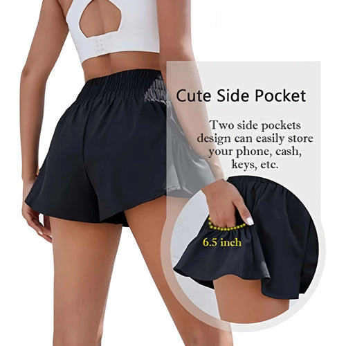 Hotty Hot Solid Color Tennis Skirt Yoga Shorts for Women's Gym Sportswear Pocket Loose Sport Outfit Fitness Runing Workout Short