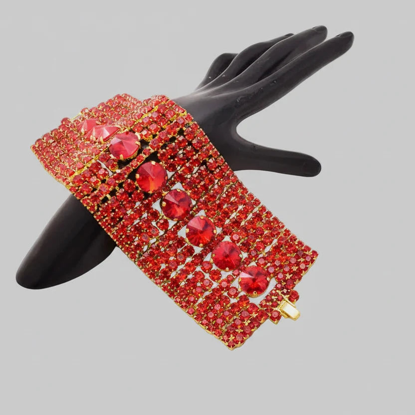 Gold-Plated Crystal Rhinestone Bracelet