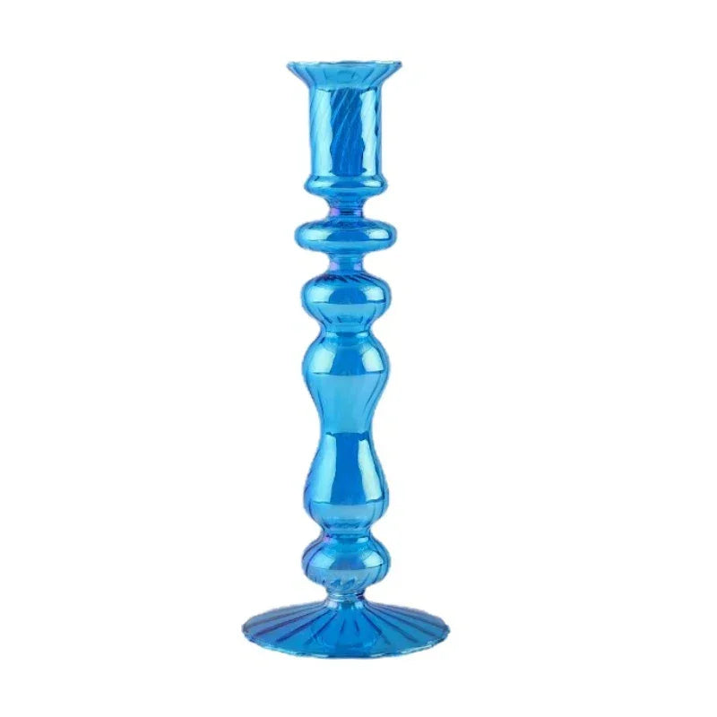 Floriddle Retro Candlesticks Taper Candle Holders Tall Candlesticks Decoration Party Glass Vase Home Decor Wedding Decoration Luxlife Brands