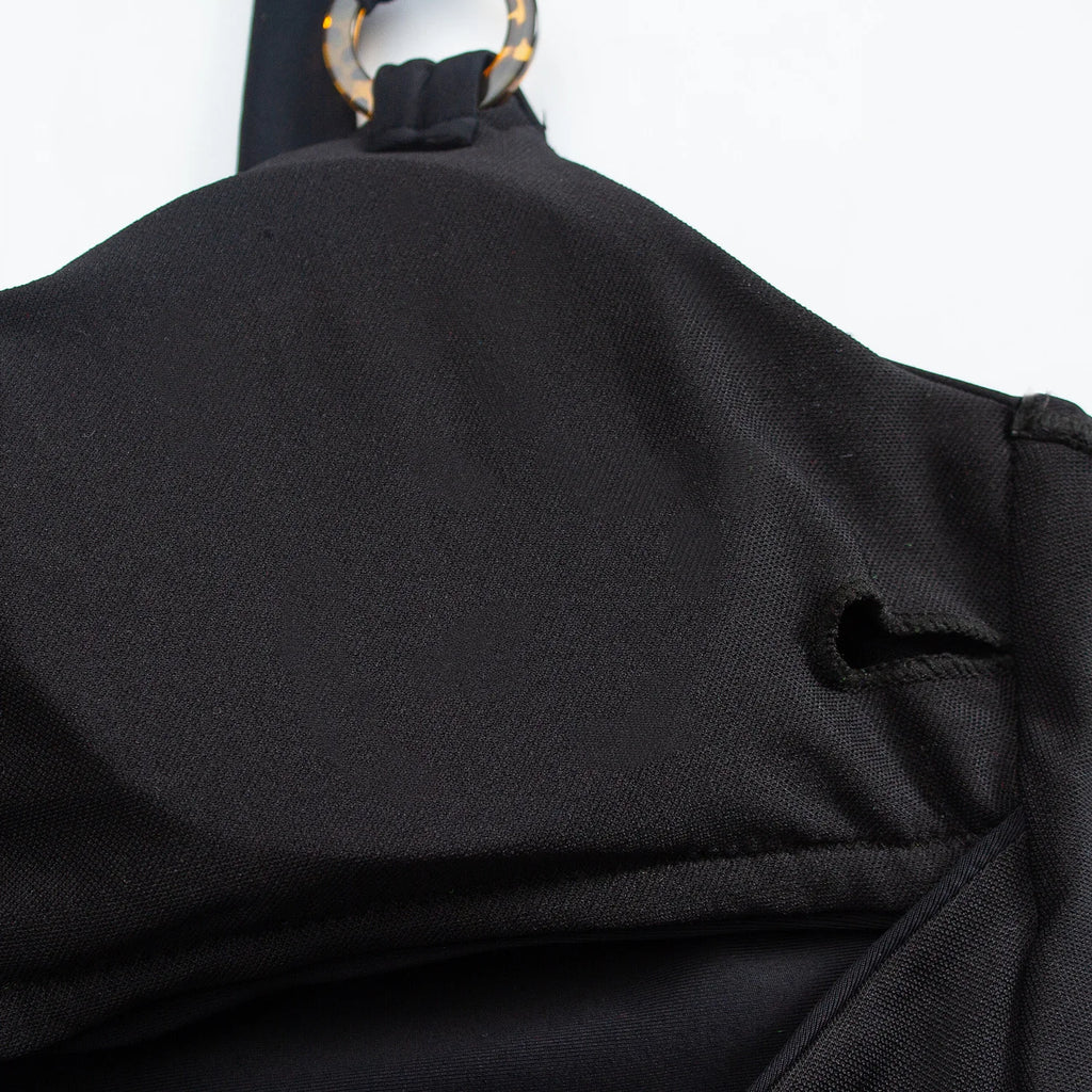 Sexy One piece Solid Color Women Bikini Set with Hollow Suspender Bikini Fashion Backless Swimsuit Low Waisted Bikini Set