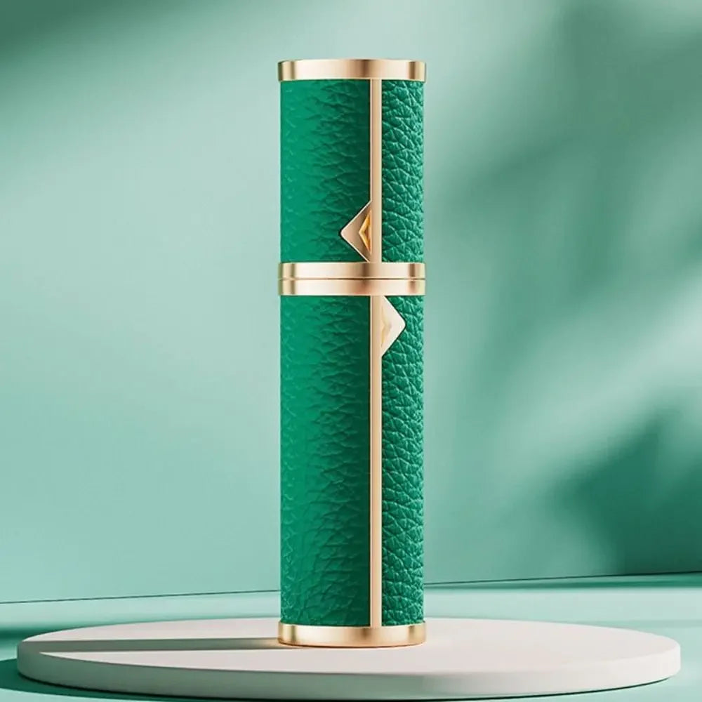 Luxury Bottom-filled Perfume Bottle Aluminum Self-pumping 5ml Real Leather Spray Bottle Cologne Moisturizer Fragrance