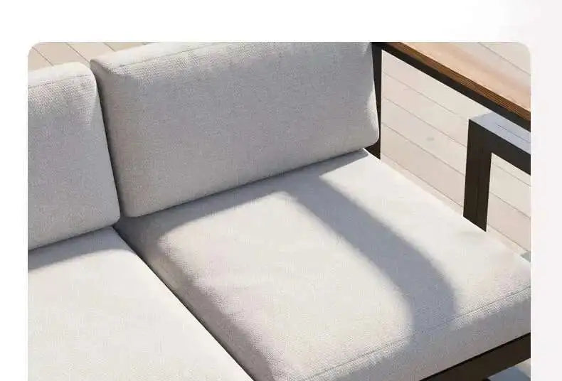 Aluminum Alloy Garden Sofas Waterproof Sunscreen Outdoor Furniture Home Courtyard Balcony Garden Sofa Coffee Table Combination L