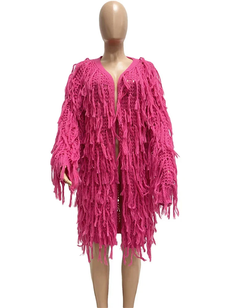 Women’s Oversized Tassel Coat LUXLIFE BRANDS