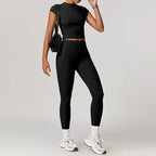 Hearuisavy 2-Piece Yoga Sets Sports Suit Women Fitness Tracksuit Running Workout Shirt Yoga Clothing Quick-Drying Gym Set Women Luxlife Brands