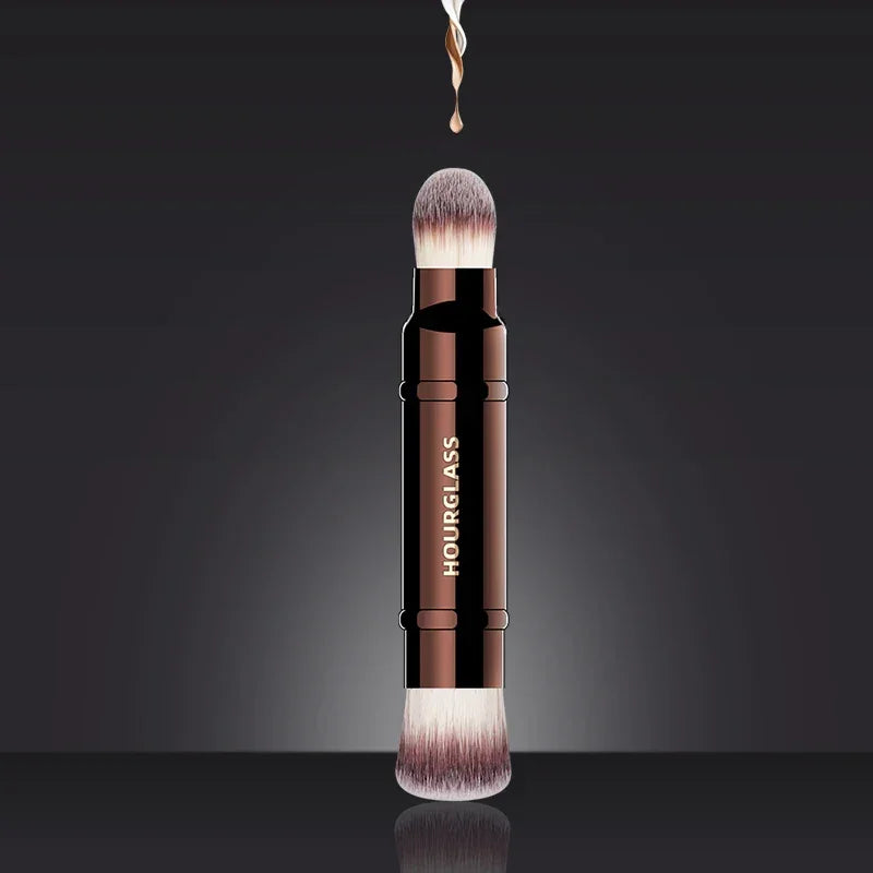 Hourglass Makeup Brush- No.15 Retractable Double-Ended Complexion Brush Soft Fiber Hair Fashion Design Single Face Brush