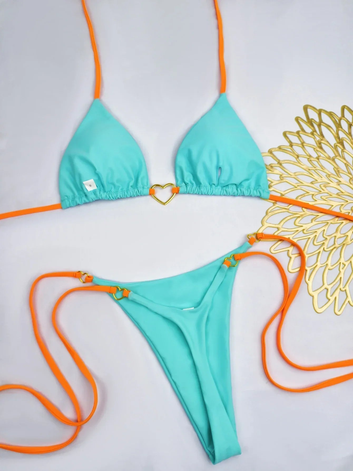 New Solid Color White Bikini Women suit Low Waist Lace-up Fashionable Swimsuit Two-piece Set Luxlife Brands