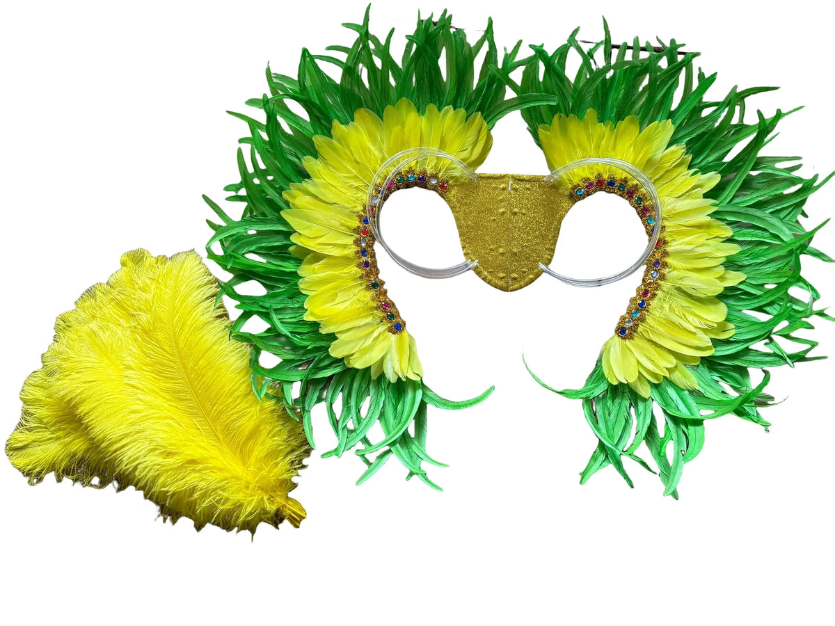 Two-Tone Feather Wing Backpiece Stage Costume Accessory
