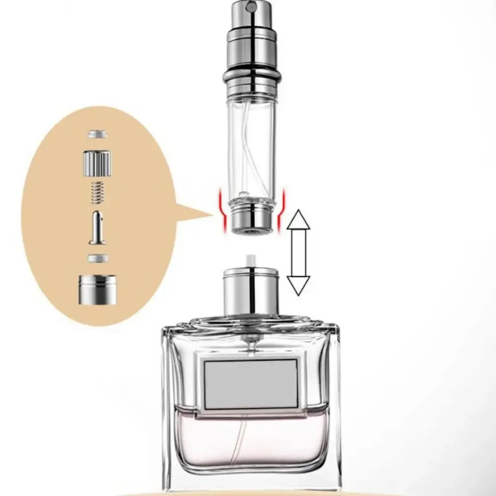 Luxury Bottom-filled Perfume Bottle Aluminum Self-pumping 5ml Real Leather Spray Bottle Cologne Moisturizer Fragrance