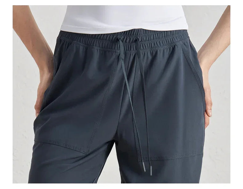 Alo Eup High Waist Wide Leg Dstring Pants Summer Casual Fitn Outdoor Sports Straight Leg Loose Fit Trousers