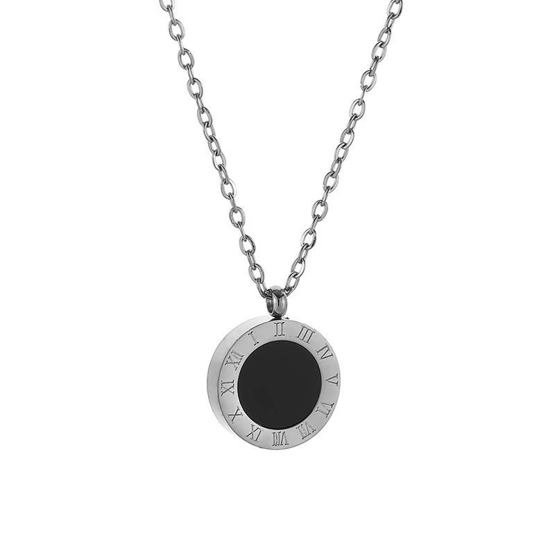 Stainless Steel Roman Number Jewelry Set For Women Black Shell Inlays, Colorfast & Stylish - Includes Bracelet, Necklace Earring Luxlife Brands