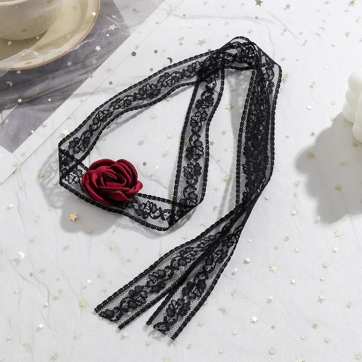 Long Rope with Big Flower Choker Necklace for Women Elegant Lace-up Rope Chain Necklace on Neck 2023 Fashion Jewelry Accessories