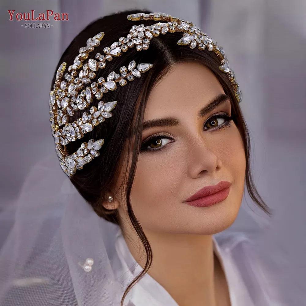 YouLaPan HP425 Bridal Headband Wedding Crowns Bride Tiara and Headdress Women Headpiece Hair Accessories Pageant Head Jewelry LUXLIFE BRANDS