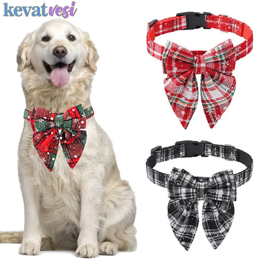 Festive Bow Dog Collar LUXLIFE BRANDS