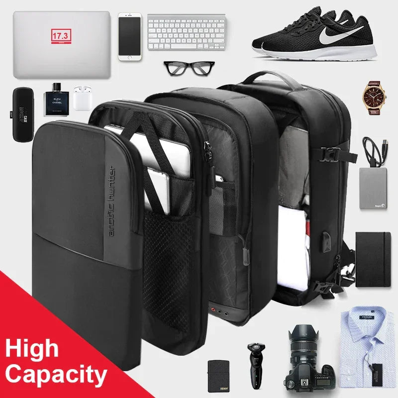 17.3 Inch 2 in 1 Backpack Bag 60L Carry On Travel Bag