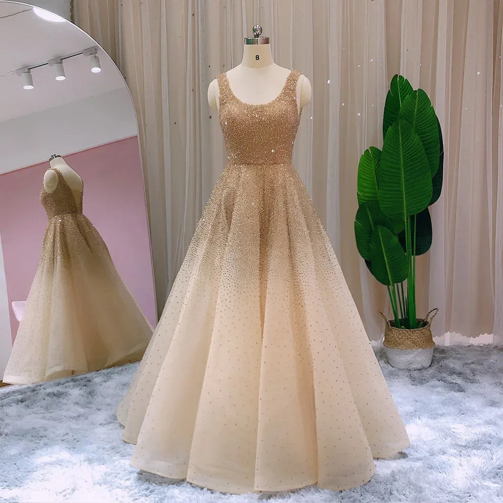 Sharon Said Sparkly Crystal Burgundy Ball Gown Evening Dresses Luxury Dubai Gold Dress for Women Wedding Prom SS208 Customized