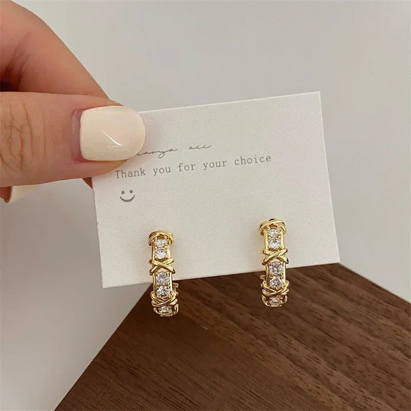 Vintage CC Design Stud Earrings
