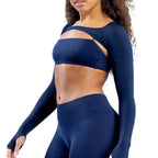 New Sports Long Sleeve Shrug Seamless Spandex Woman Fitness Elastic Breathable Shrug Sports Long Sleeve（Not Contain Bra） Luxlife Brands